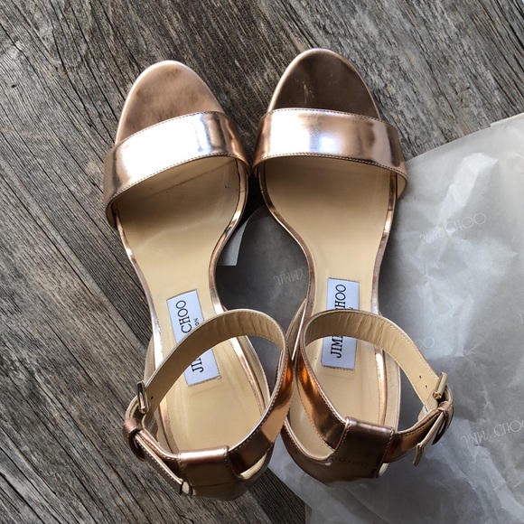 Jimmy Choo Edina Ankle Strap heels rose gold - Picture 2 of 14